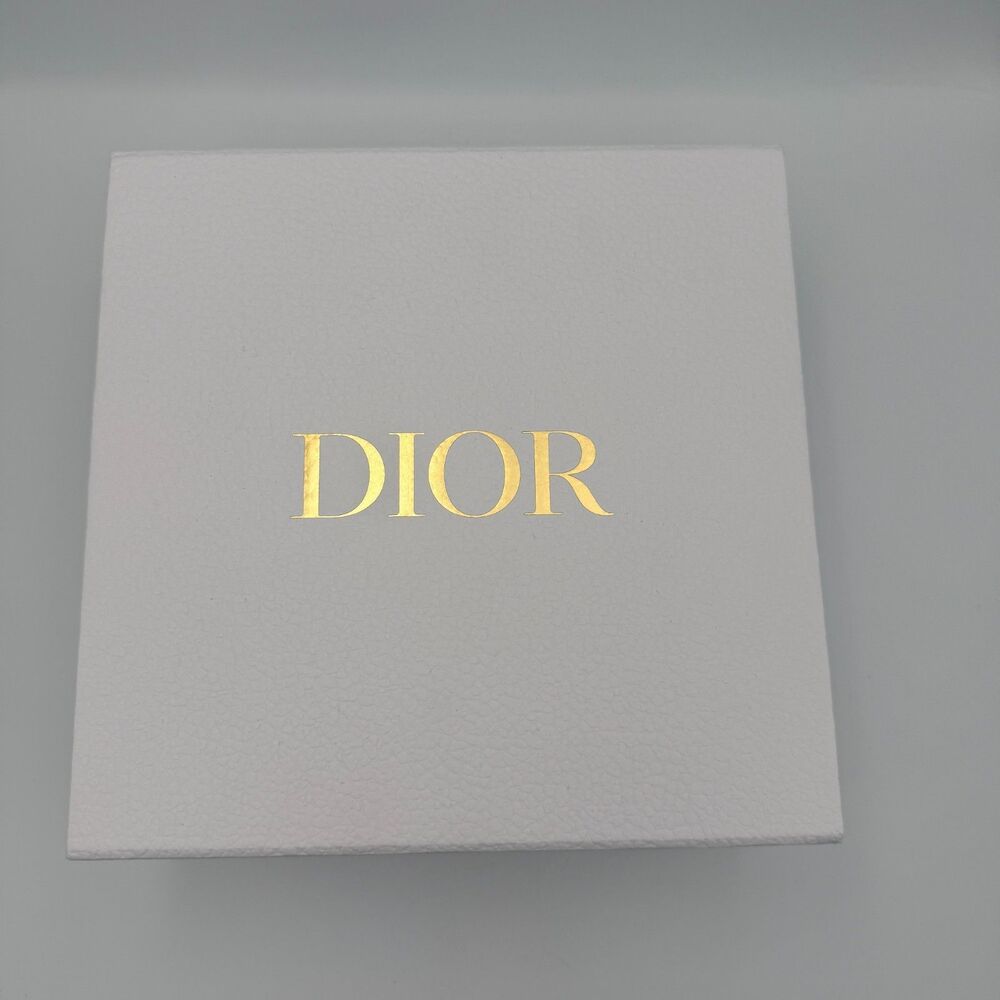 DIOR Empty White Box Textured Gift Box Gold Lettering 7.5" x 7.5" x 3.75"